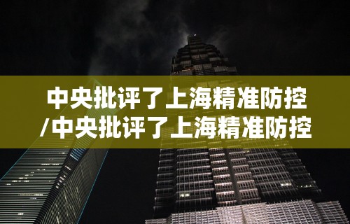 中央批评了上海精准防控/中央批评了上海精准防控措施