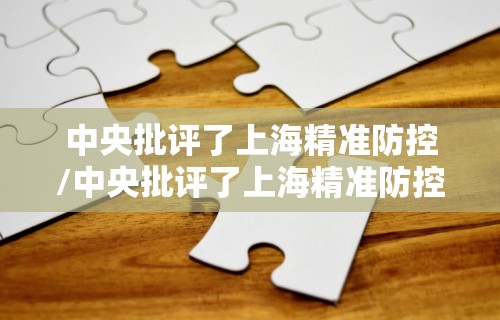 中央批评了上海精准防控/中央批评了上海精准防控措施 中央批评了上海精准防控/中央批评了上海精准防控措施