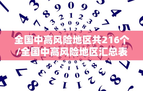 全国中高风险地区共216个/全国中高风险地区汇总表
