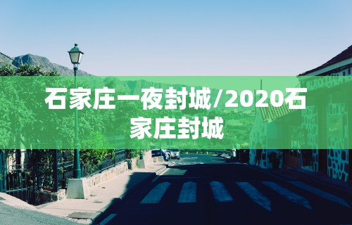 石家庄一夜封城/2020石家庄封城